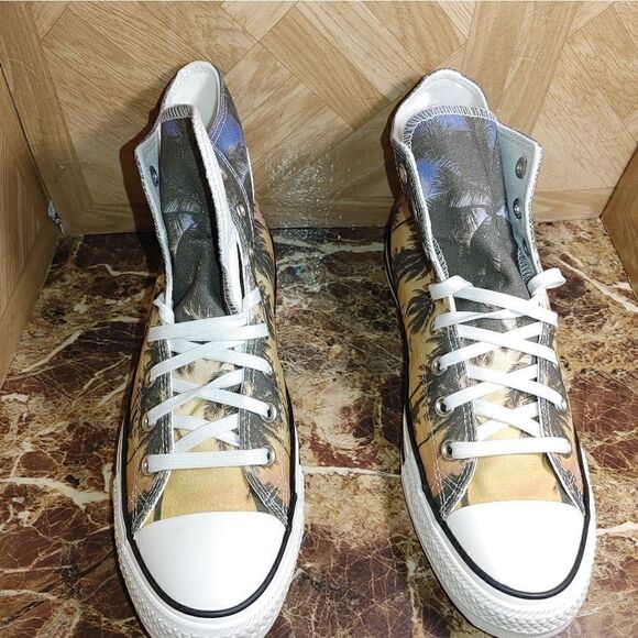 NEW Converse women's All star Chuck taylor palm tree yellow shoe size 10.5 - Picture 10 of 12